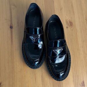 Prada patent leather loafers
